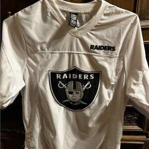 NFL Raiders White and Black Team Logo Jersey